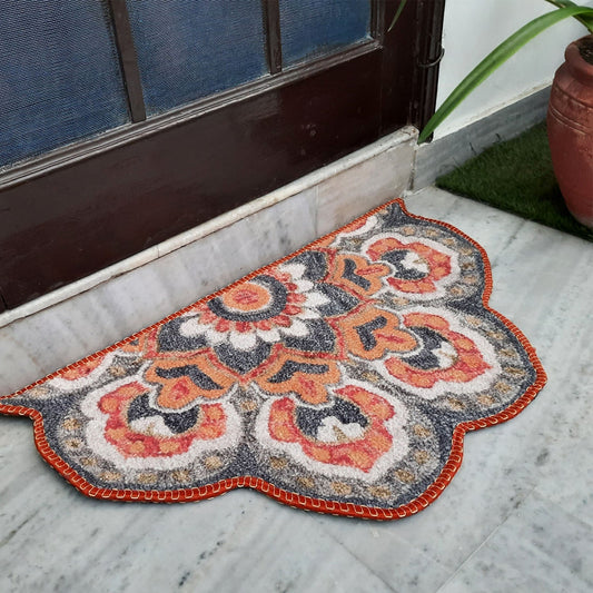 Avioni Home Floor Mats in Beautiful Rangoli Modern Petals Design | Anti Slip, Durable & Washable | Outdoor & Indoor