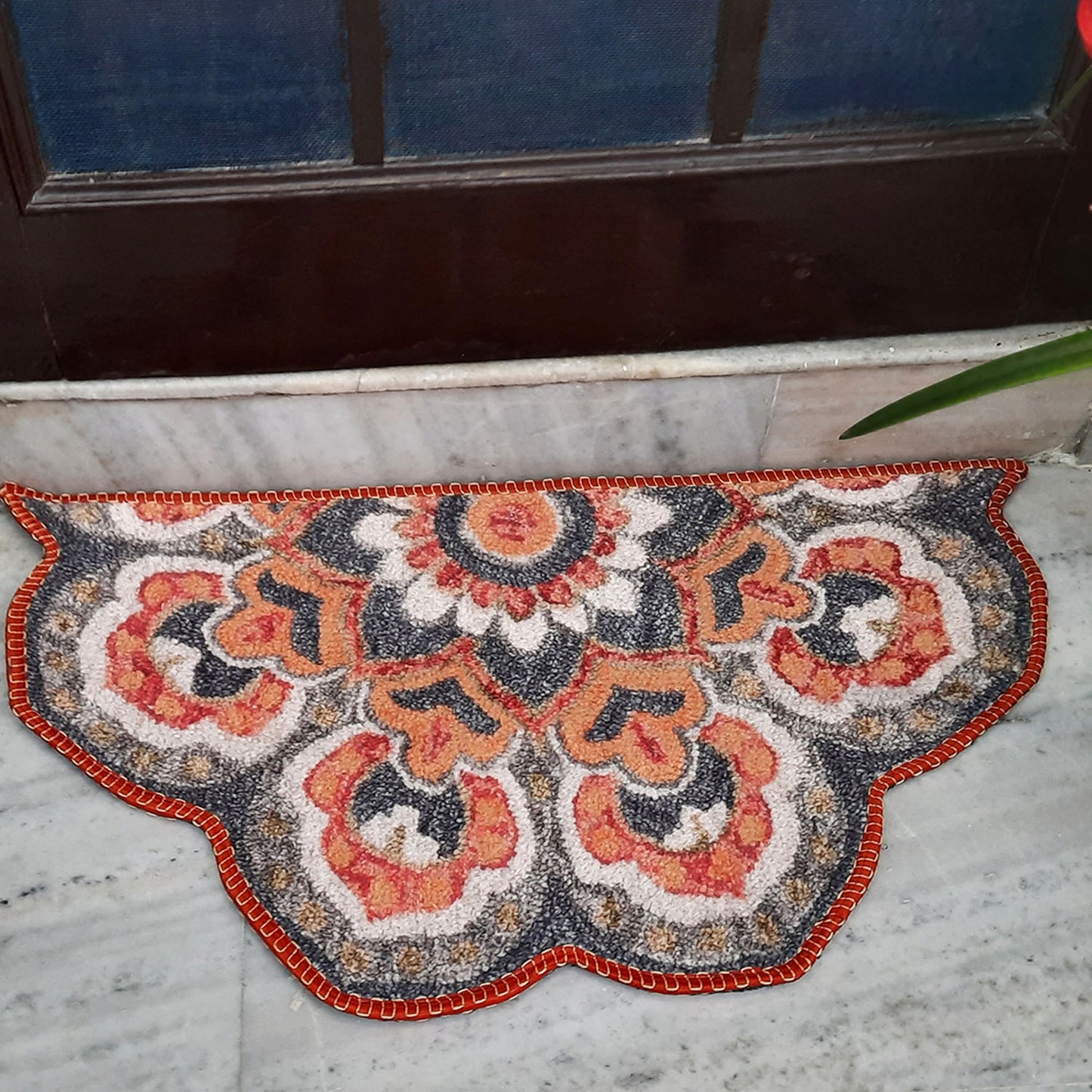 Avioni Home Floor Mats in Beautiful Rangoli Modern Petals Design | Anti Slip, Durable & Washable | Outdoor & Indoor