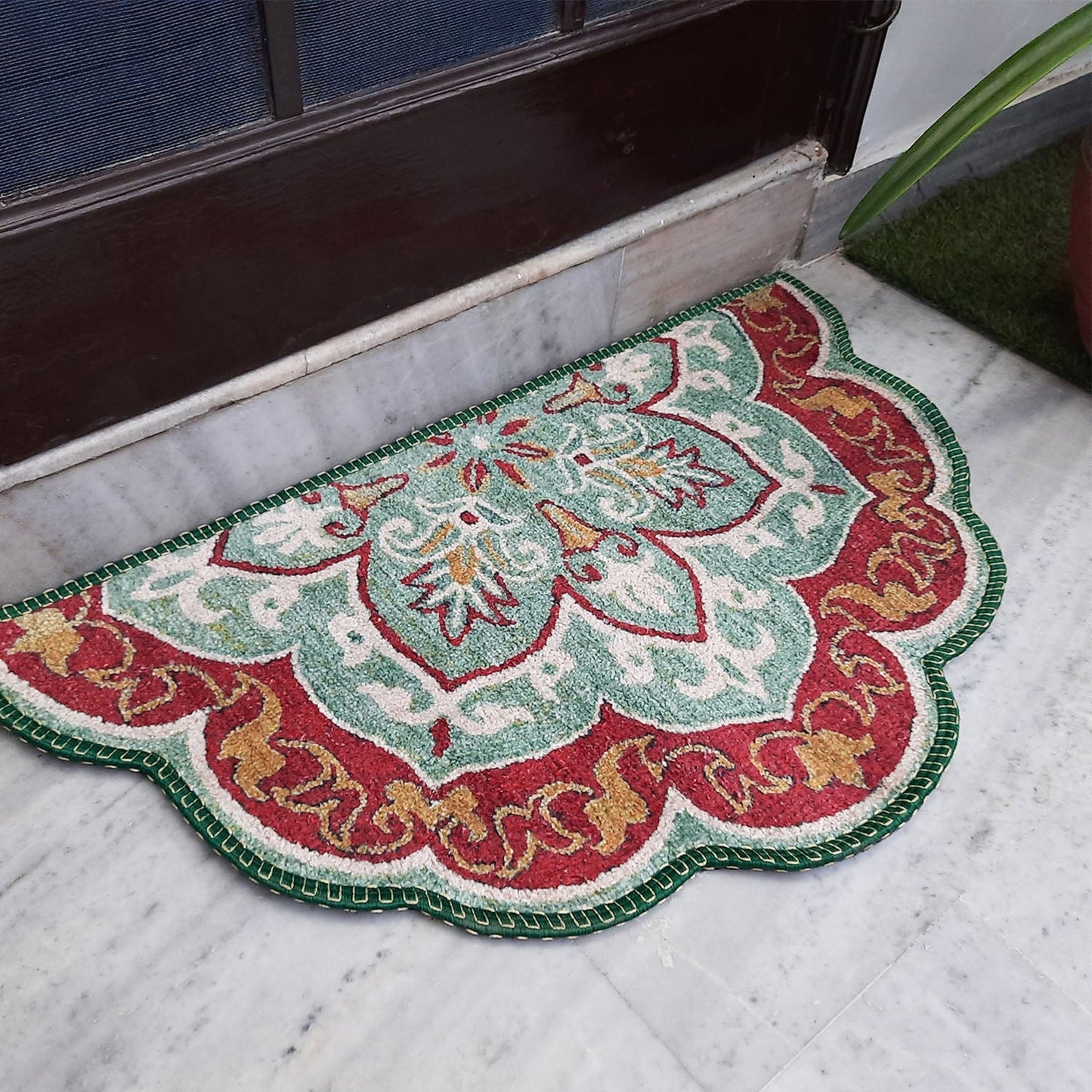 Avioni Home Floor Mats in Beautiful Rangoli Modern Petals Design | Anti Slip, Durable & Washable | Outdoor & Indoor