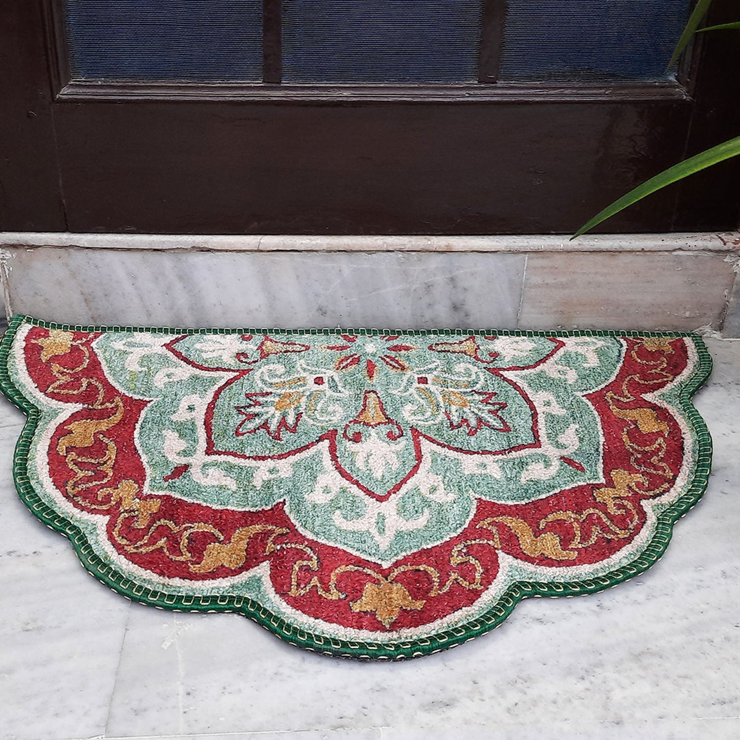 Avioni Home Floor Mats in Beautiful Rangoli Modern Petals Design | Anti Slip, Durable & Washable | Outdoor & Indoor