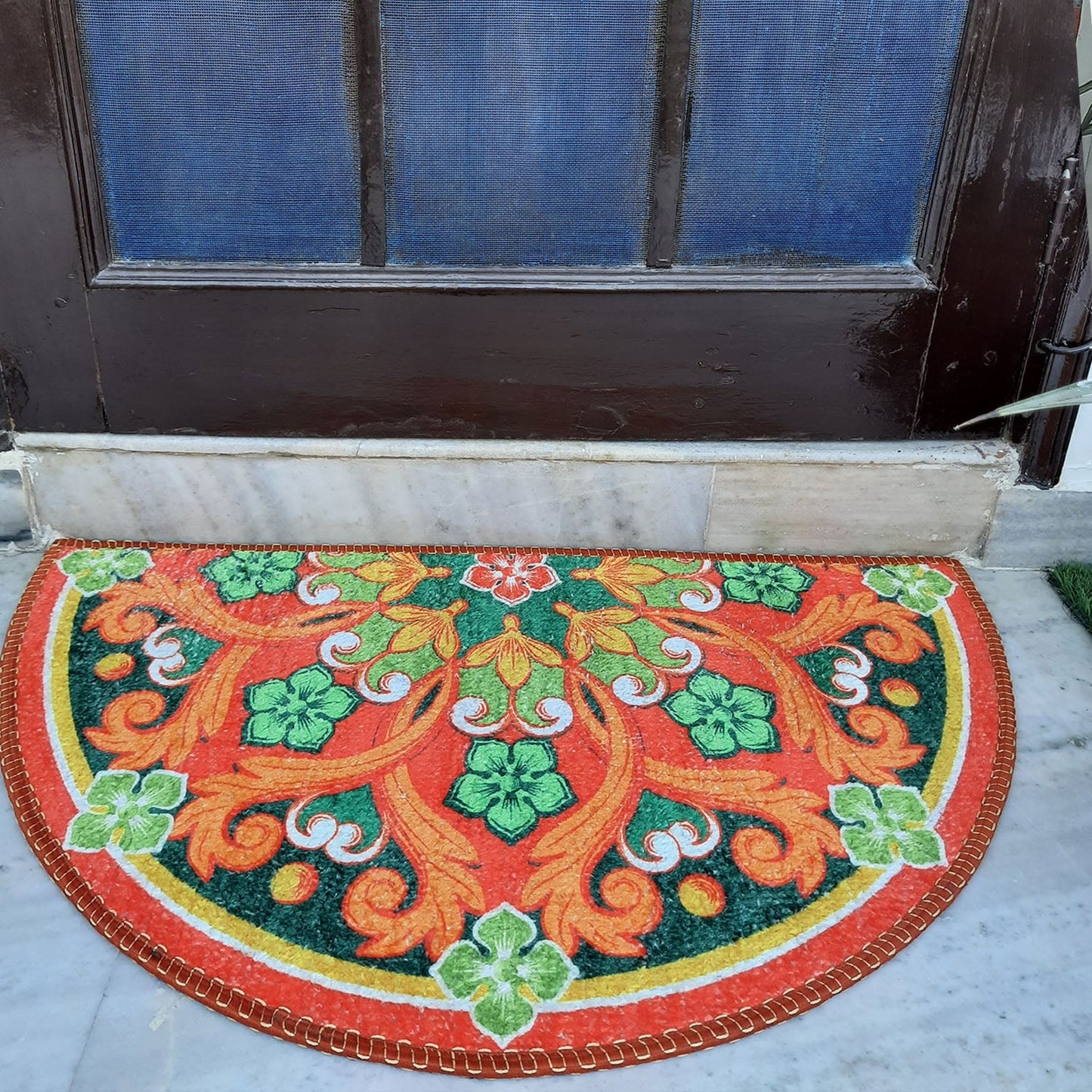 Avioni Home Floor Mats in Beautiful Rangoli Design | Anti Slip, Durable & Washable | Outdoor & Indoor
