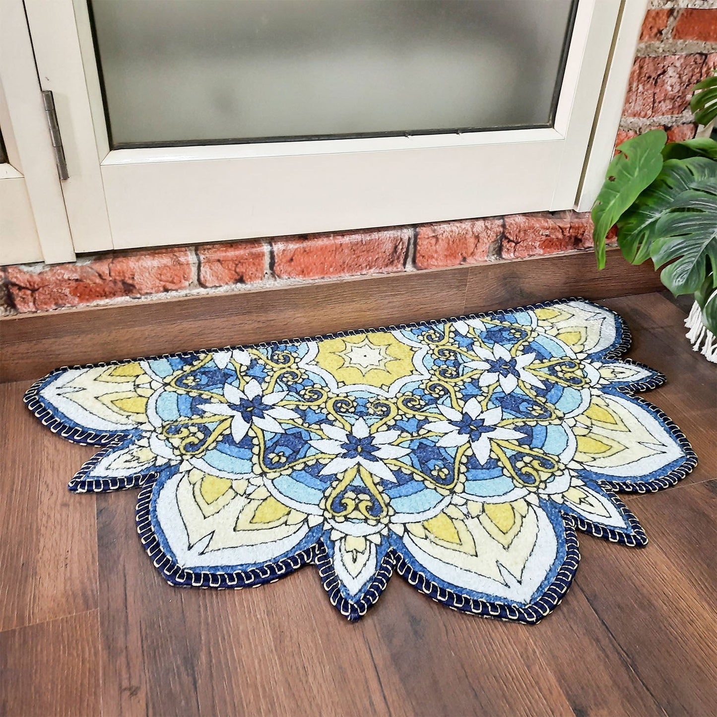 Avioni Home Floor Mats in Beautiful Rangoli Cutout Design | Anti Slip, Durable & Washable | Outdoor & Indoor
