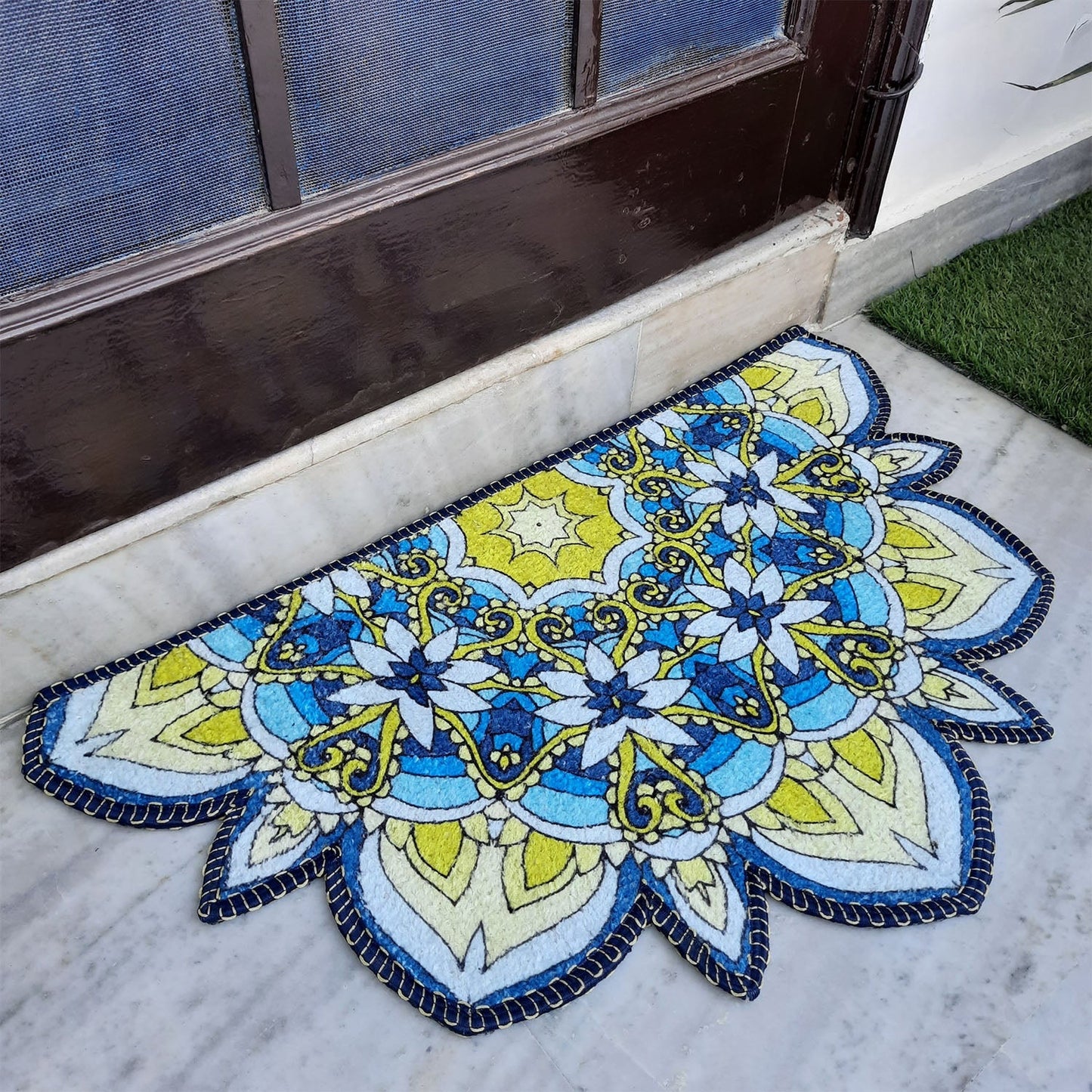 Avioni Home Floor Mats in Beautiful Rangoli Cutout Design | Anti Slip, Durable & Washable | Outdoor & Indoor