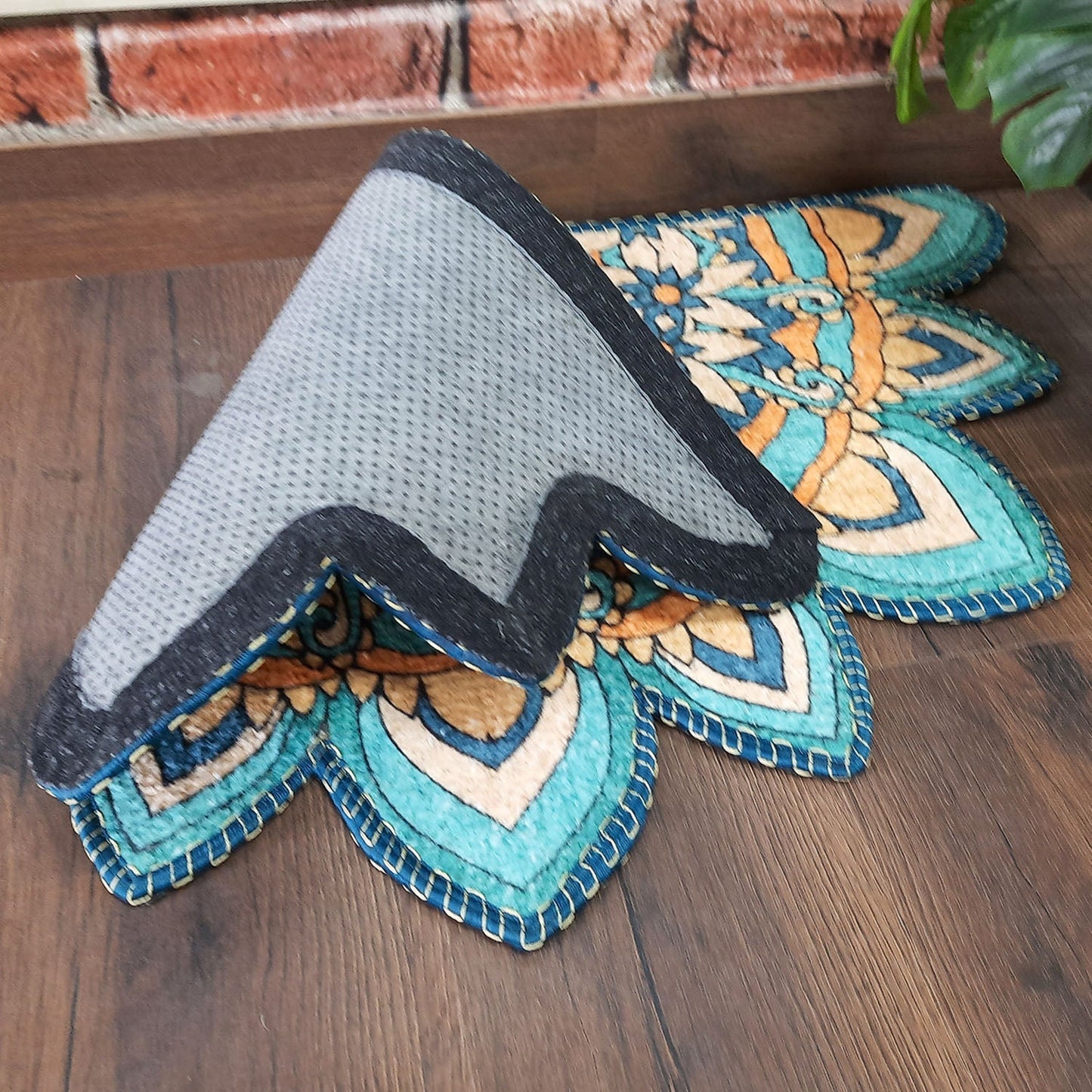 Avioni Home Floor Mats in Beautiful Traditional Rangoli Cutout Design | Anti Slip, Durable & Washable | Outdoor & Indoor