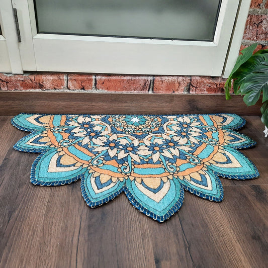 Avioni Home Floor Mats in Beautiful Traditional Rangoli Cutout Design | Anti Slip, Durable & Washable | Outdoor & Indoor