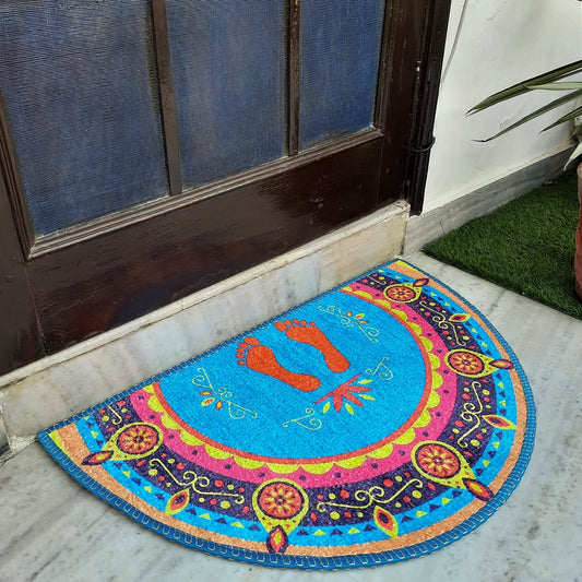 Avioni Home Floor Mats in Beautiful Traditional Lakshmi Padma (Feet) Design | Anti Slip, Durable & Washable | Outdoor & Indoor