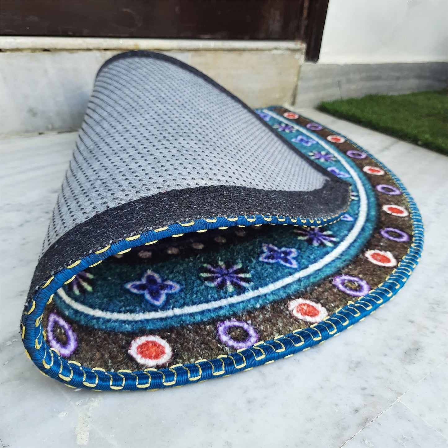 Avioni Home Floor Mats in Beautiful Traditional Rangoli Design | Anti Slip, Durable & Washable | Outdoor & Indoor