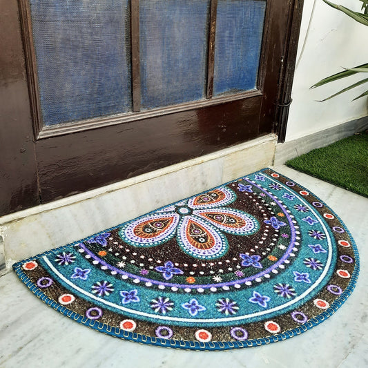Avioni Home Floor Mats in Beautiful Traditional Rangoli Design | Anti Slip, Durable & Washable | Outdoor & Indoor