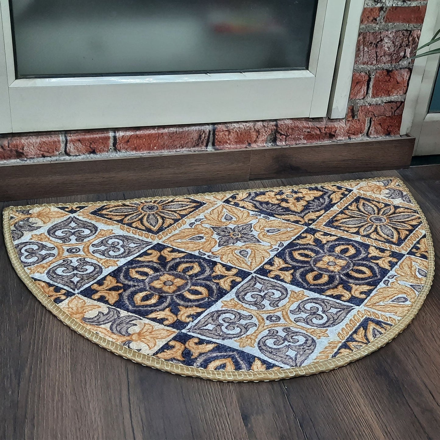 Avioni Home Floor Mats in Beautiful Moroccan Brown Design | Anti Slip, Durable & Washable | Outdoor & Indoor