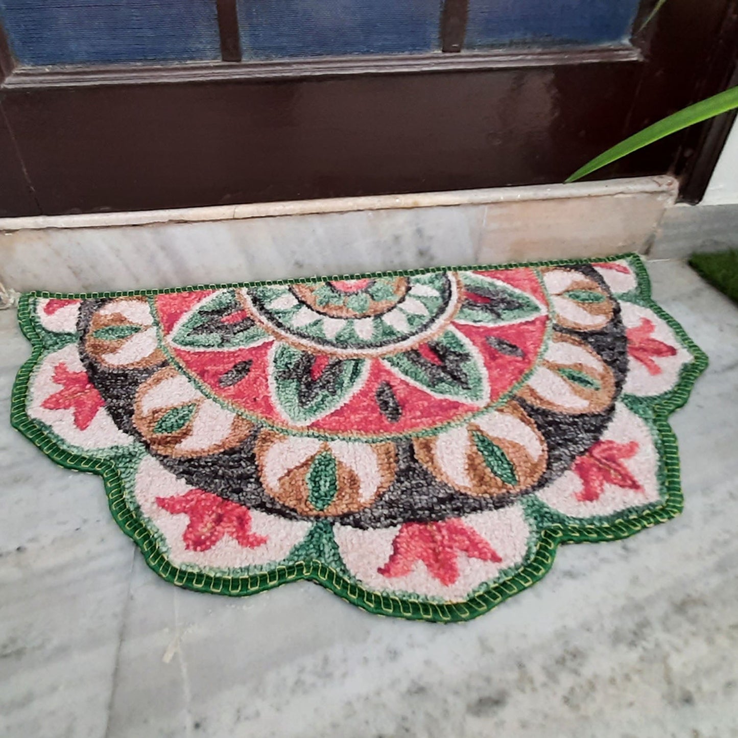 Avioni Home Floor Mats in Beautiful Rangoli Design | Petals Design | Anti Slip, Durable & Washable | Outdoor & Indoor
