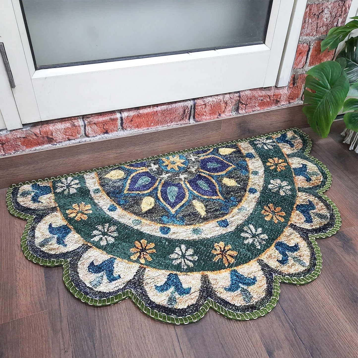 Avioni Home Floor Mats in Beautiful Traditional Rangoli Colors | Anti Slip, Durable & Washable | Outdoor & Indoor