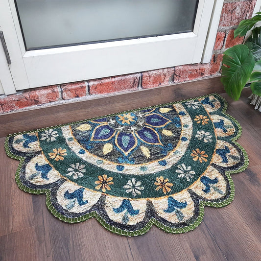 Avioni Home Floor Mats in Beautiful Traditional Rangoli Colors | Anti Slip, Durable & Washable | Outdoor & Indoor