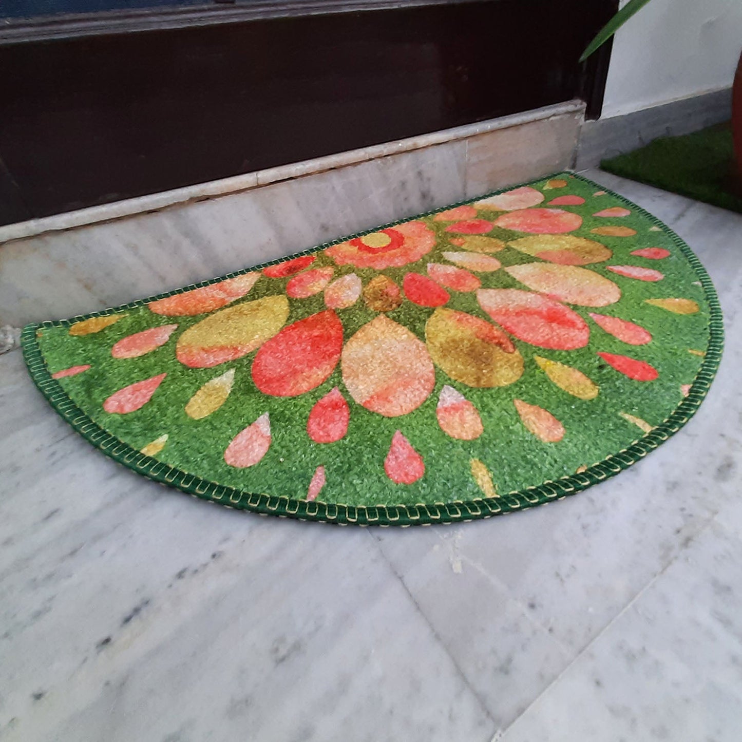 Avioni Home Floor Mats in Beautiful Rangoli Design | Anti Slip, Durable & Washable | Outdoor & Indoor