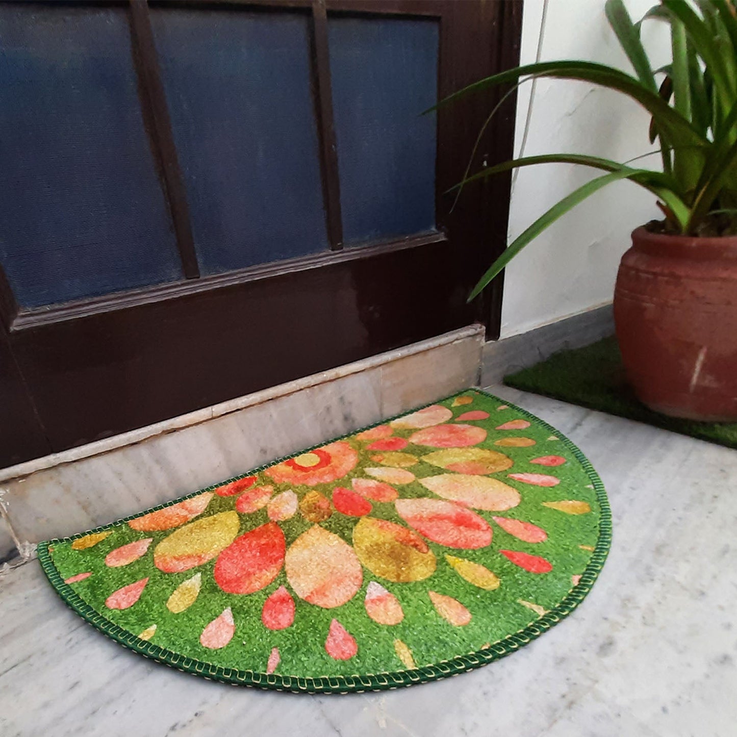 Avioni Home Floor Mats in Beautiful Rangoli Design | Anti Slip, Durable & Washable | Outdoor & Indoor