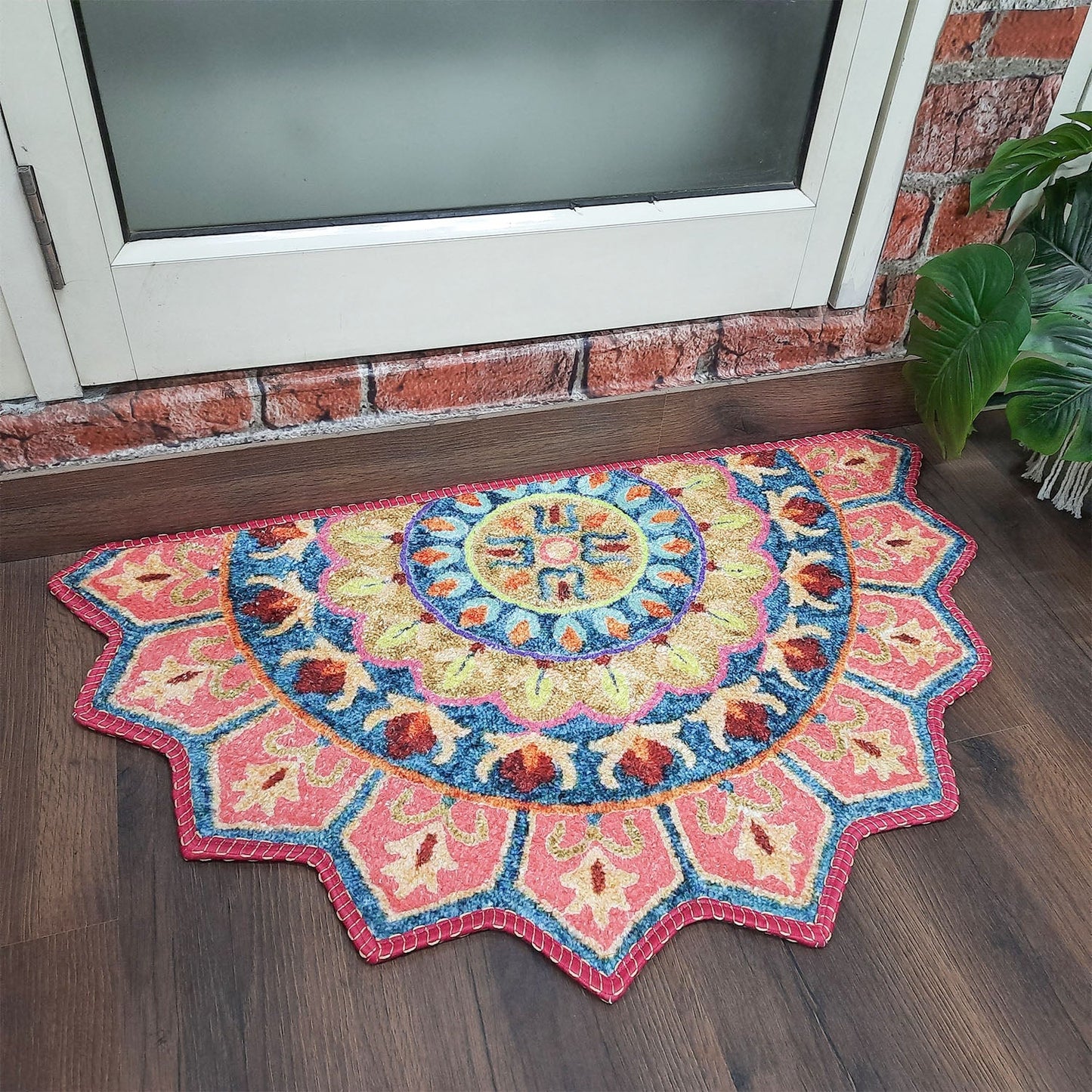 Avioni Home Floor Mats in Beautiful Traditional Rangoli Colors | Anti Slip, Durable & Washable | Outdoor & Indoor