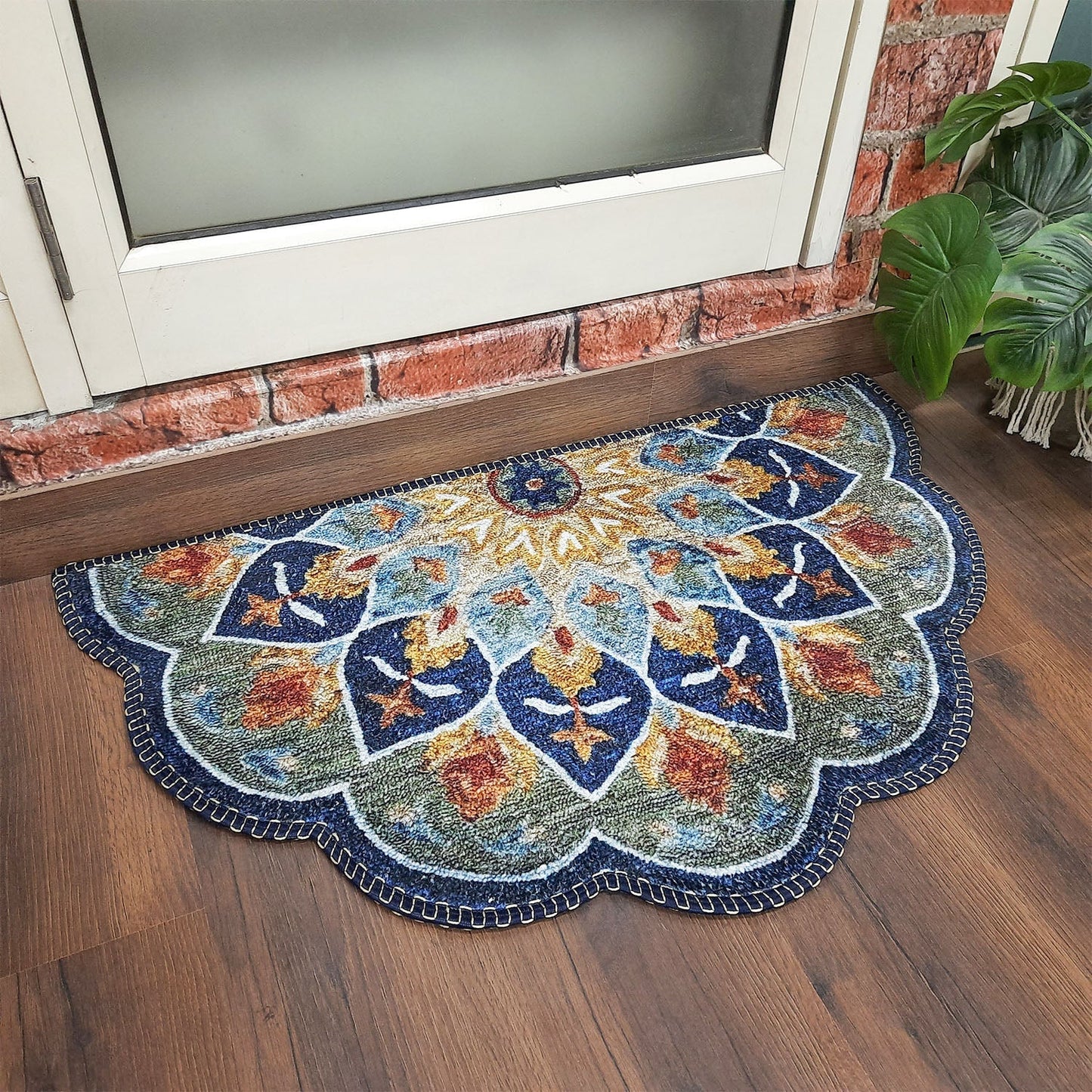 Avioni Home Floor Mats in Beautiful Traditional Rangoli Colors | Anti Slip, Durable & Washable | Outdoor & Indoor