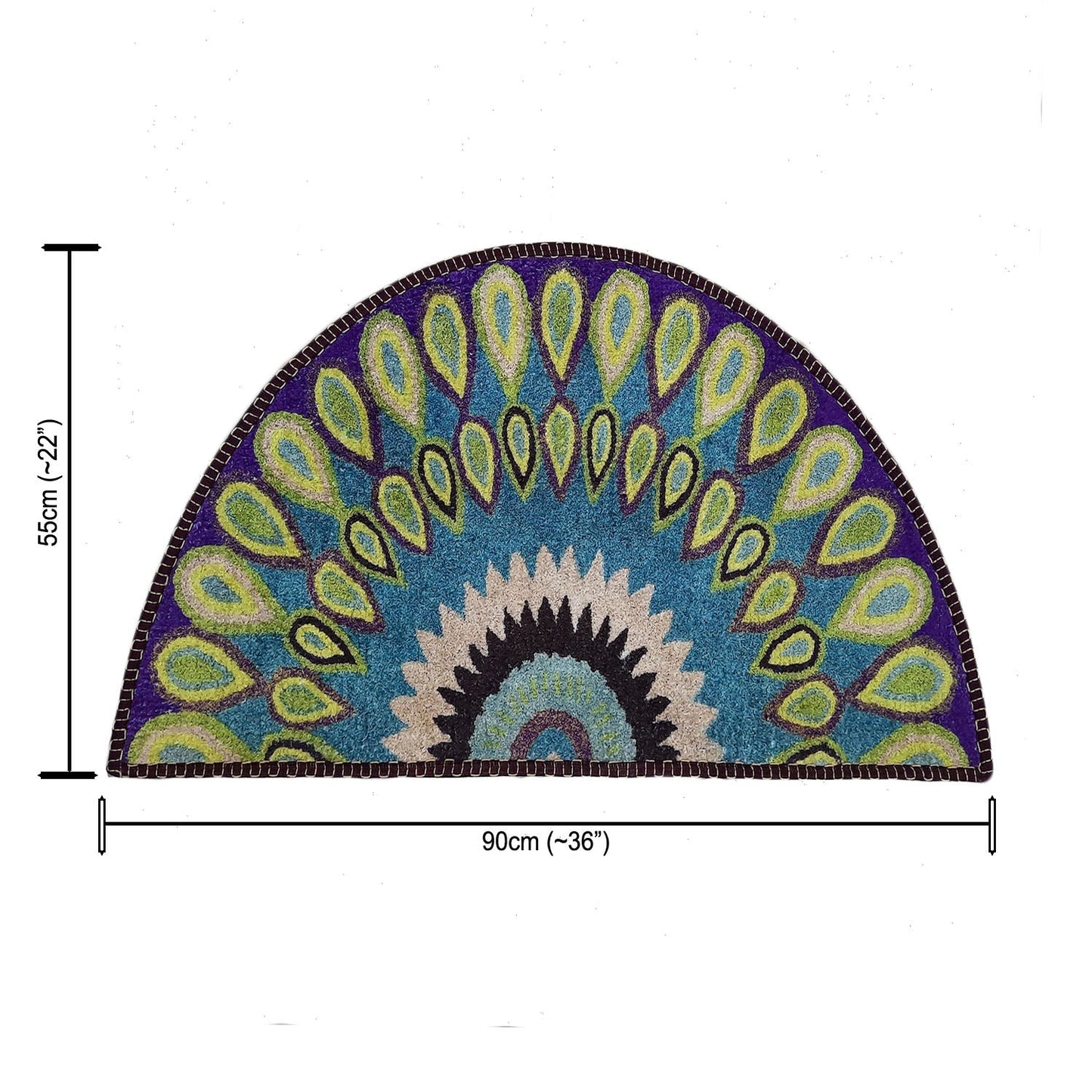 Avioni Home Floor Mats in Beautiful  Rangoli Design | Anti Slip, Durable & Washable | Outdoor & Indoor