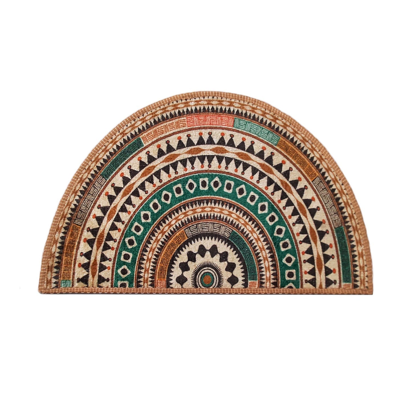 Avioni Home Floor Mats in Beautiful Boho Design | Semi Round | Anti Slip, Durable & Washable | Outdoor & Indoor