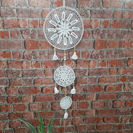 Avioni Home Boho Collection – Crochet Wall Hanging With Beads And Fringes – 120 cms x 40 cms