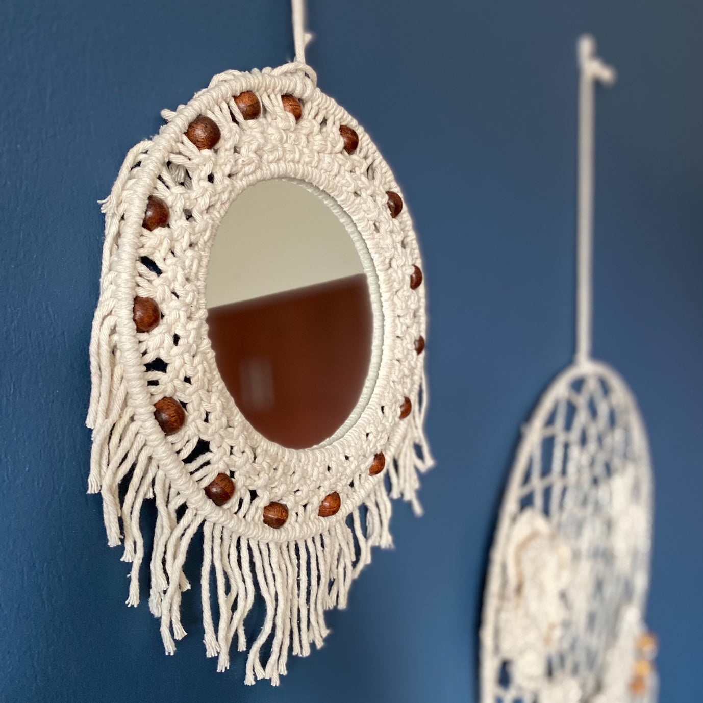 Avioni Home Boho Collection – Mirror in Macramé- 22 cm x 22 cm