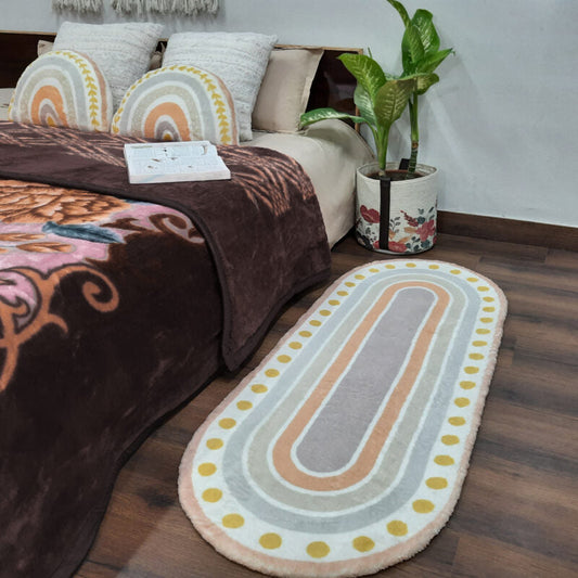 Avioni Rainbow Inspired Fluffy Faux Fur Shag Very Soft Fur Rug for Kids Nursery Play Room-55cmx140cm (~22×55 inch)