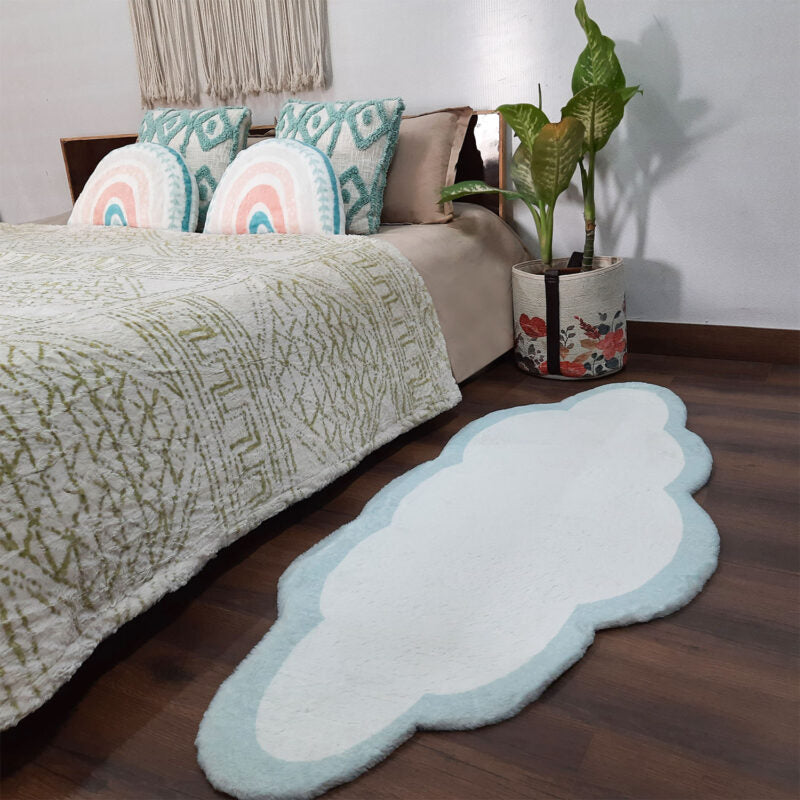 Avioni Clouds Inspired Fluffy Shag Very Soft Faux Fur Rug for Kids Nursery Play Room-55cmx140cm
