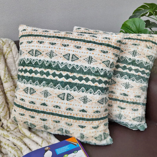Avioni Designer Faux Fur Luxury Cushion Covers | Luxurious Very Soft Exclusive | Different Sizes Available | Calming Green Collection