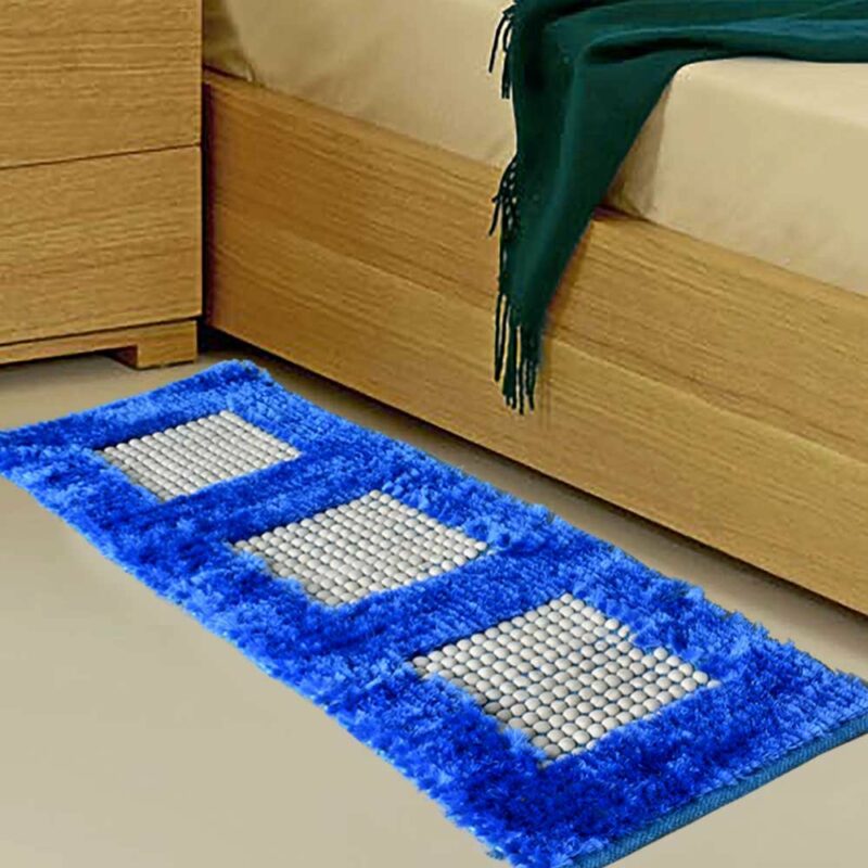 Buy Bed Side Runner /Shaggy Rugs (56cm  X 140cm ) In Blue By Avioni
