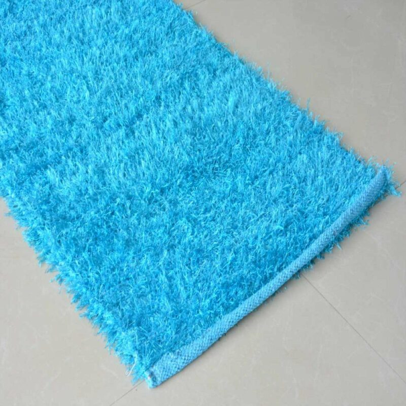 Avioni Handloom Aqua Bedside Runners in Soft Fur – 56 cm x 140 cm (~ 22 x 55 inches)