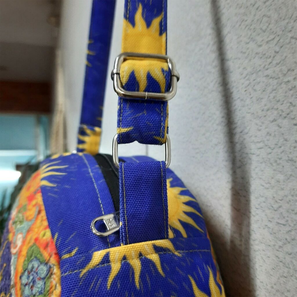 Premium Sling Bag for Women, Avioni Fashion Shoulder Bag, Bohemian Style Shining Sun, Braided Sides Round Sling Bag, Perfect For Gifts and Traveling-25 cms Diameter