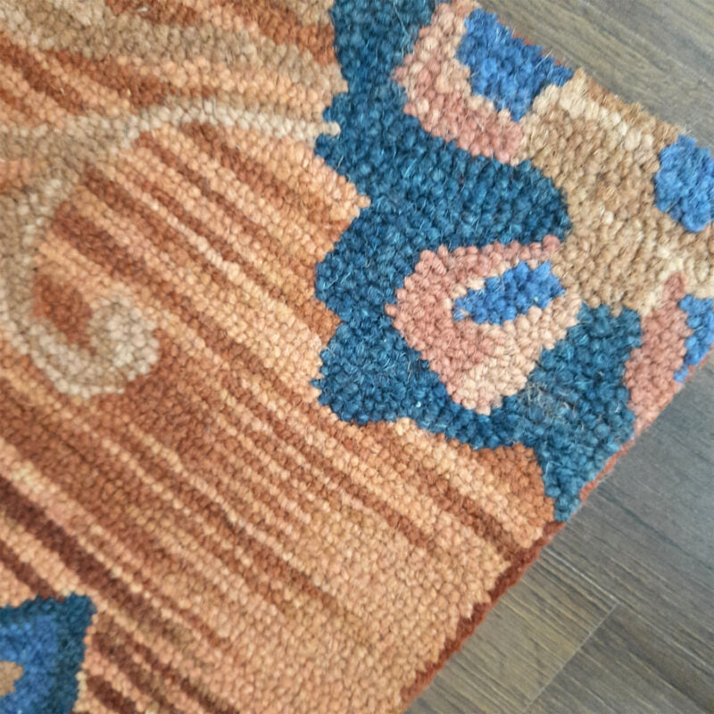 Wool Floral Beautiful Hand Tufted Brown Carpet | Loop Pile Rug | Avioni -90cm x 150cm (~3×5 Feet)