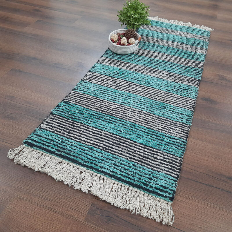 Avioni Handloom Washable Solid Premium Bedside Carpet (55cm x 137cm (~22″ x 55″))