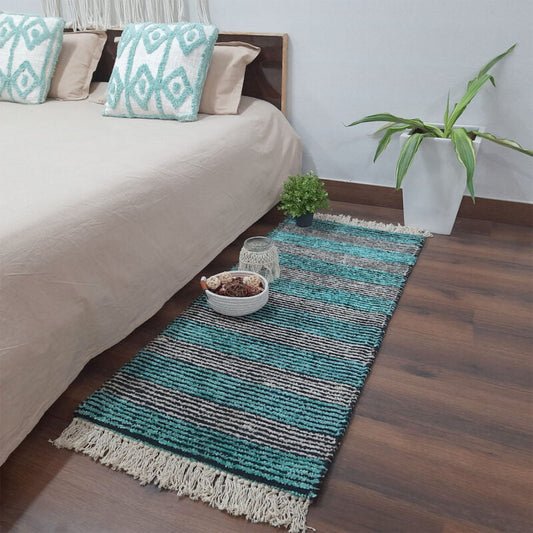 Avioni Handloom Washable Solid Premium Bedside Carpet (55cm x 137cm (~22″ x 55″))