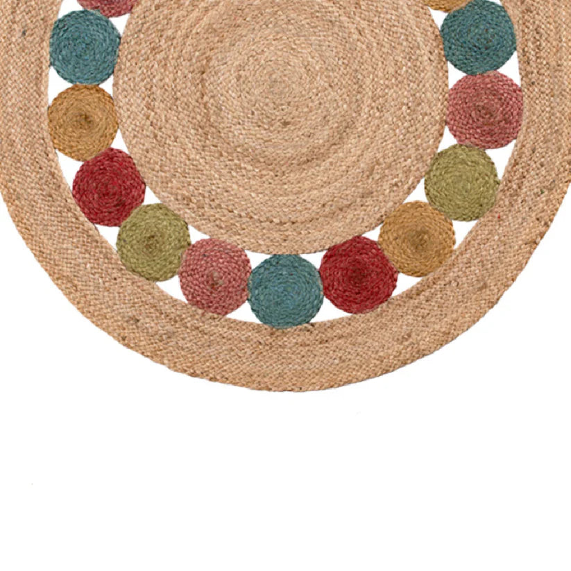Avioni Home Eco Collection Round Jute Carpet – Braided Eco-friendly Circular Area Rug