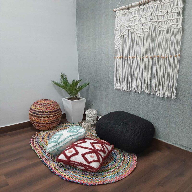 Chindi Carpet – Braided Area Rugs – Oval Chindi Cotton – 90×150 cm (~3 Feet X 5 Feet) – Avioni