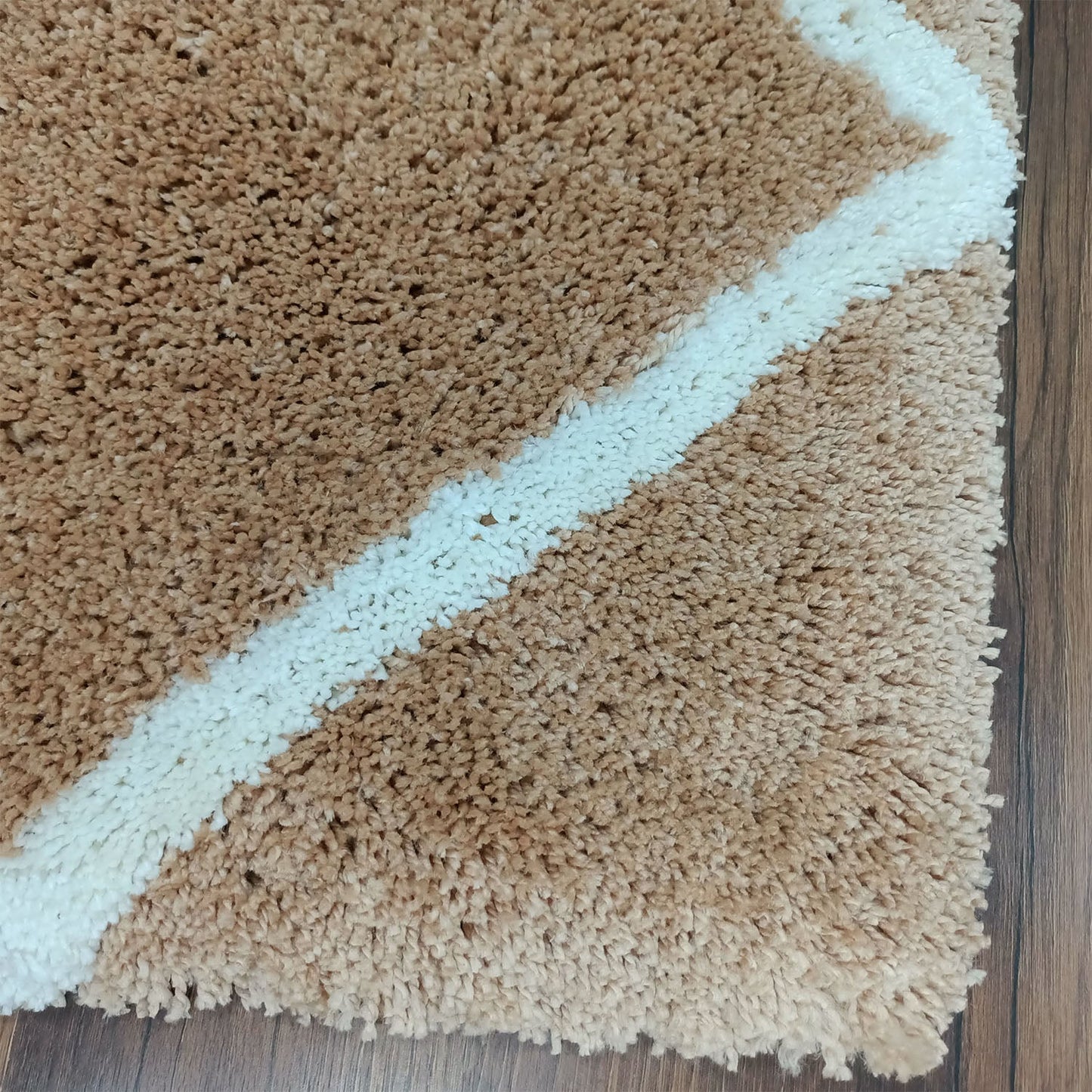 Avioni Home Atlas Collection - Moroccan Style Microfiber Carpet In Beige and White | Soft, Non-Slip, Easy to Clean