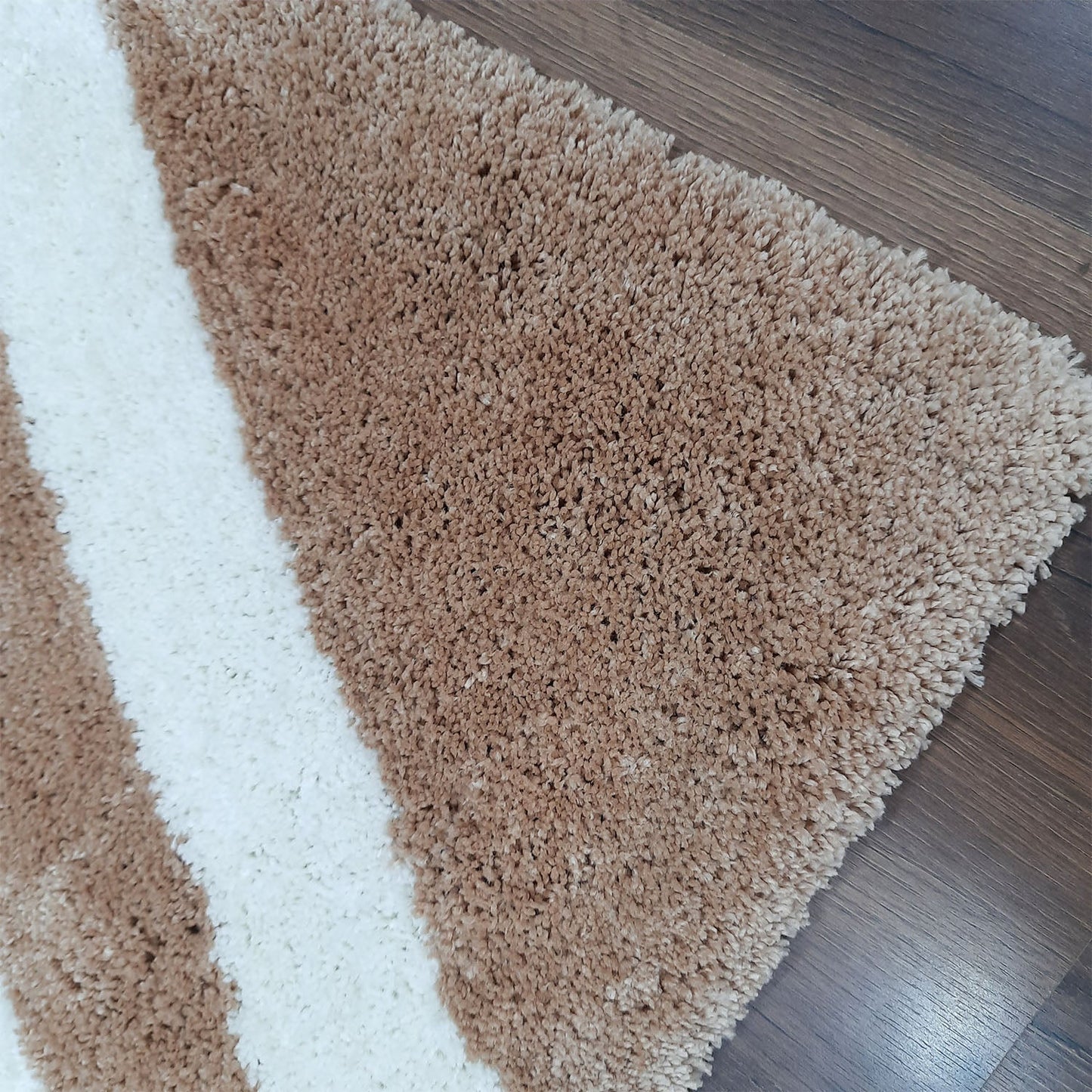 Avioni Home Atlas Collection - Moroccan Style Microfiber Carpet In Beige and White | Soft, Non-Slip, Easy to Clean