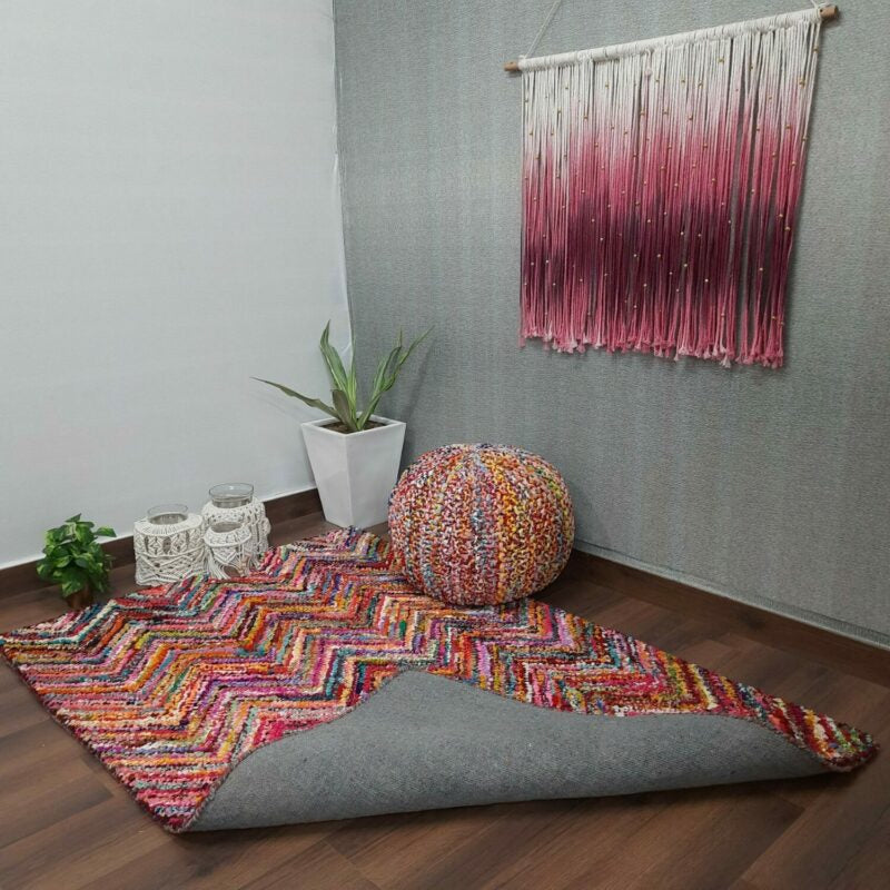 Chindi Carpet – Multicolour Cotton Carpet – 120cm x 180cm (~4×6 Feet) – Avioni