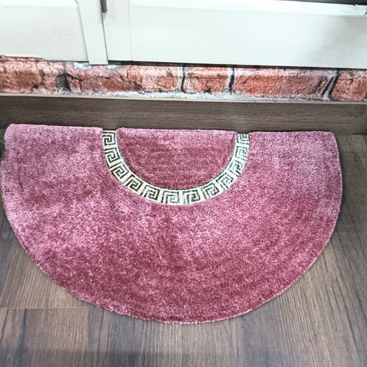 Avioni Divine Collection | Luxury Golden/Silver Touch Tufted Rug In Beautiful-D Shaped Soft And Plush Handmade Door Mats | Pooja Mats | BathMats -45 cms x 75 cms