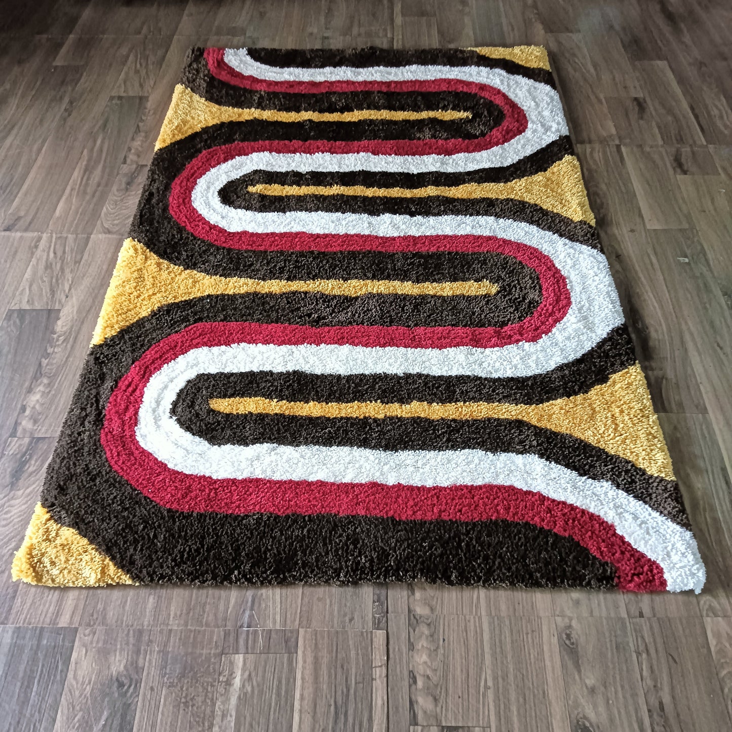 Avioni Home Atlas Collection - Plush Soft Washable Carpet with Retro Wave Design in Multi Color| Soft, Easy to Clean