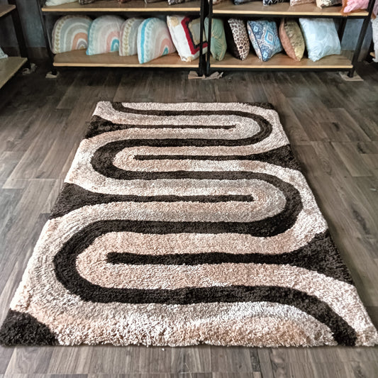 Avioni Home Atlas Collection - Plush Soft Washable Carpet with Retro Wave Design in Multi Color| Soft, Easy to Clean