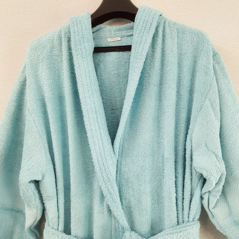 Avioni by Loomkart | Export Quality Bath Robes in Blue in Avioni Zip -Packing- Standard Size