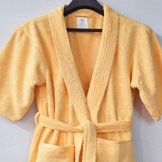 Avioni by Loomkart | Export Quality Bath Robes in Yellow in Avioni Zip-Packing- Standard Size