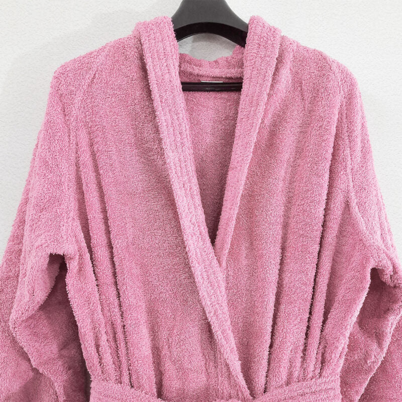 Avioni by Loomkart | Very Fine Export Quality Bath Robes in Pink With Hood in Avioni Zip-Packing Unisex