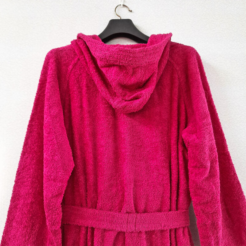 Avioni by Loomkart | Very Fine Export Quality Bath Robes in Dark Pink With Hood in Zip-Packing Unisex