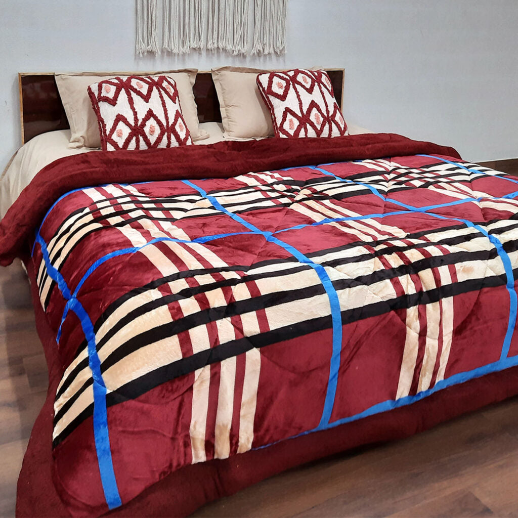 Winter Value Deal | Buy Quilt |Double Bed | Quilt( Rajai) For Winters| Microfiber Filling |Red Modern | Avioni-215cm x 230cm (~85″ x 90″)