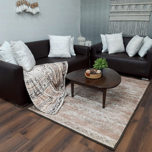 Avioni Faux Silk Carpet for Your Living Room | Luxurious, Durable and Washable | Earthy Elegance Collection