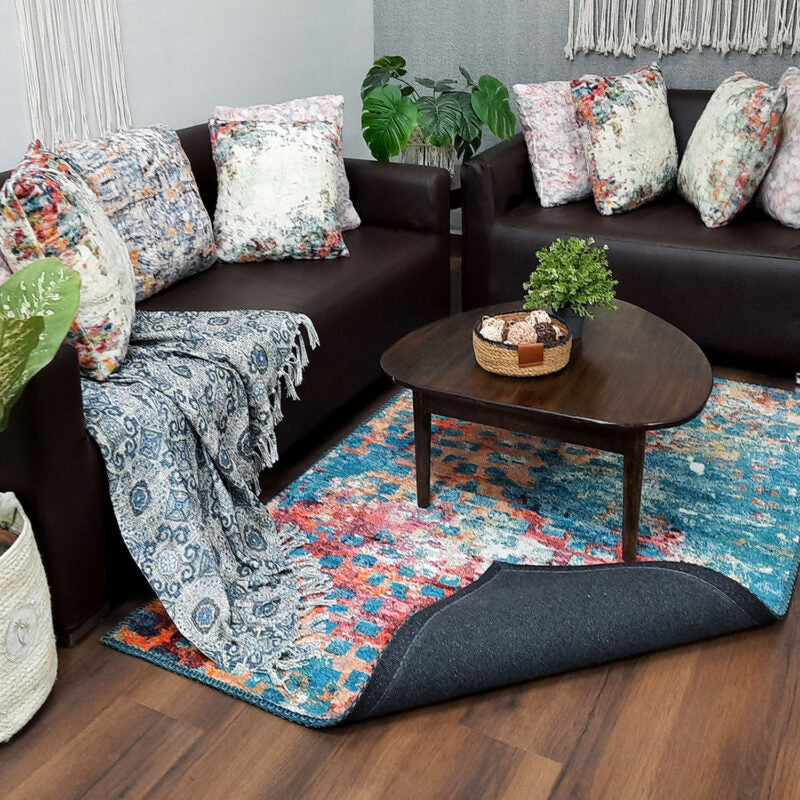 Avioni Faux Silk Carpet for Your Living Room | Timeless and Elegant Look | Durable and Washable | Kingfisher Collection