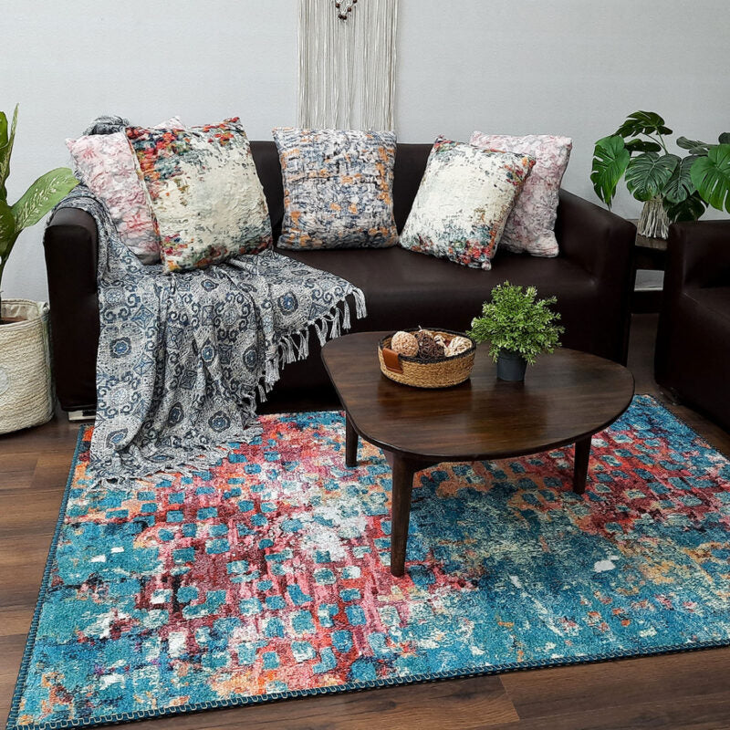 Avioni Faux Silk Carpet for Your Living Room | Timeless and Elegant Look | Durable and Washable | Kingfisher Collection