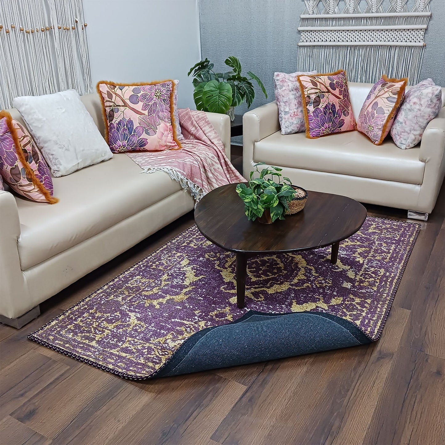 Avioni Faux Silk Carpet for Your Living Room | Durable and Washable | BerryBliss Collection